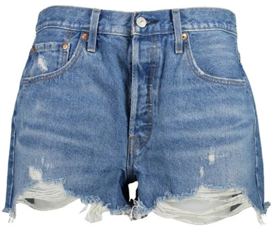 501 High waist jeans shorts met gerafelde zoom - W25