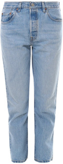 501 high waist straight fit cropped jeans met lichte wassing Indigo - W29/L28
