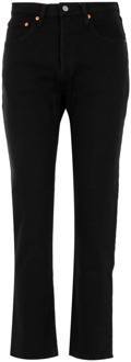 501 high waist straight leg cropped jeans Zwart - W25/L28