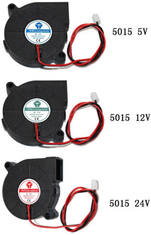 5015 5/12/24V Cooling Turbo Fan Brushless 3D Printer Parts 2Pin For Extruder DC Cooler Blower 50x50x15mm Part Black Plastic Fans