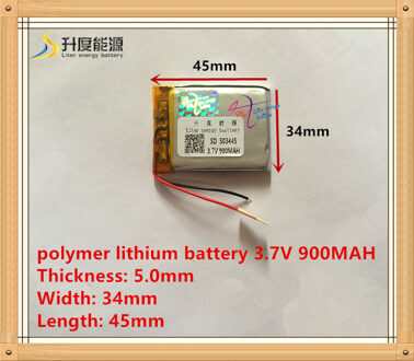 503445 Oplaadbare Lithium Polymer 3.7V 900mAh Li-Ion Batterij Voor bluetooth headset Speaker GPS PDA MP3 MP4 MP5 053443