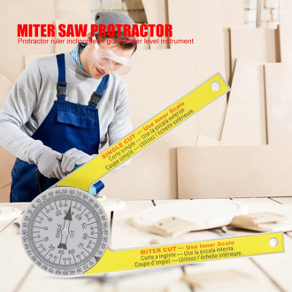 505p-7 Miter Saw Protractor ABS Digital Protractor Ruler Inclinometer Goniometer Mitre Saw Angle Meter Level Measuring Tool