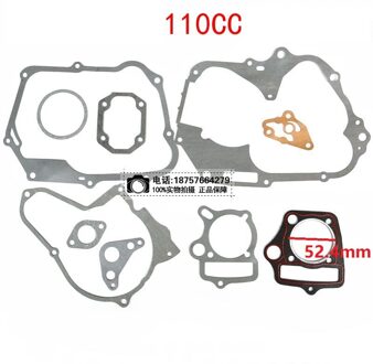 50cc Motor Pakking 110cc 125cc Zongshen Loncin Lifan 70cc 90cc Dirt Pit Bike Aap Kayo Motorfiets Cilinder 52.4Mm 54mm Pakking 110cc gasket 52.4mm