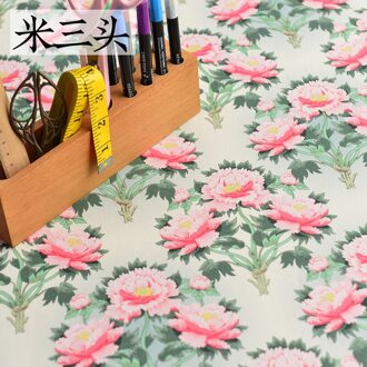 50Cm * 140Cm/Stuk, Pioen Bloemen, Puur Katoen, Kleding Tafelkleed, Gordijn, beddengoed, Marionet Doek, Diy Handgemaakte Materialen