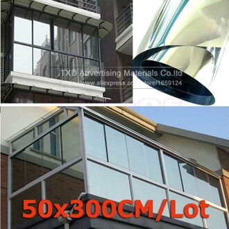 50cm * 300 cm/lot Zilveren Auto Window Tint Film Glas ar Auto Huis Commerciële Zonne Bescherming Zomer door