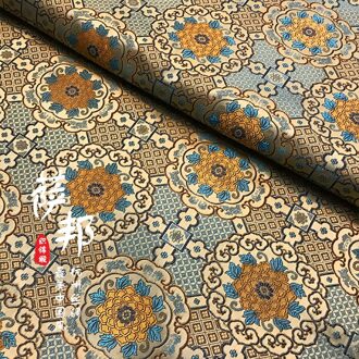 50Cm * 75Cm/Stuk, Geel Pioen Jacquard Zijden Doek, Jurk, Qipao, Kussen, tafel Vlag, Gordijn, Quilt Stof, Diy Handgemaakte Materiaal 1