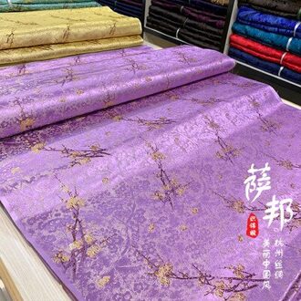 50Cm * 75Cm/Stuk, Pruimenbloesem Jacquard Zijden Doek, Jurk, Qipao, Kussen, tafel Vlag, Gordijn, Quilt Stof, Diy Handgemaakte Materiaal