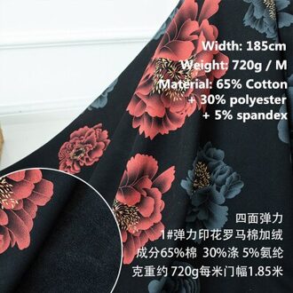 50Cm Breed, Herfst En Winter Verdikte Stretch Gedrukt Romeinse Katoen, Pluche Kledingstuk Broek Stof, diy Handgemaakte Materiaal 6