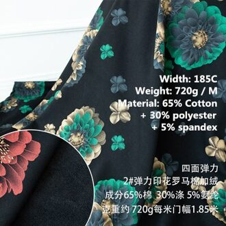 50Cm Breed, Herfst En Winter Verdikte Stretch Gedrukt Romeinse Katoen, Pluche Kledingstuk Broek Stof, diy Handgemaakte Materiaal 9