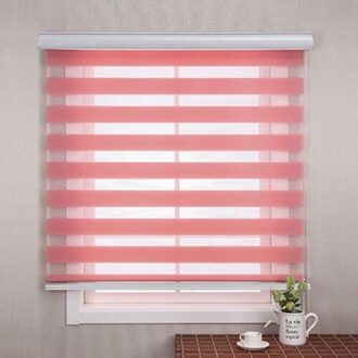 50Cm Dag En Nacht Zebra Rolgordijn Dubbele Doorschijnende Blackout Vision Gordijnen Voor Raam En Deur Met Installeren Accessoires roze