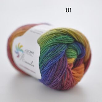50g/ball Dik Sectie geverfd Regenboog Garen 100% Zuivere Wol Garen voor DIY Hand Breien Gehaakte Sjaal sjaal Draad XD003 N01