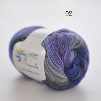 50g/ball Dik Sectie geverfd Regenboog Garen 100% Zuivere Wol Garen voor DIY Hand Breien Gehaakte Sjaal sjaal Draad XD003 N02