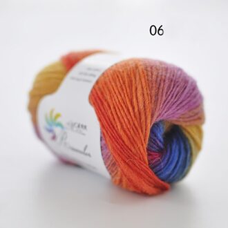 50g/ball Dik Sectie geverfd Regenboog Garen 100% Zuivere Wol Garen voor DIY Hand Breien Gehaakte Sjaal sjaal Draad XD003 N06