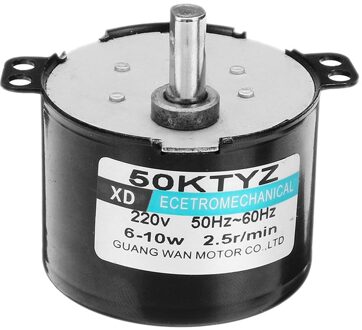 50Ktyz Ac220V 10W 0.5A 2.5R/Min Permanente Magneet Synchrone Motor Ac Reductie Motor Cw/Ccw