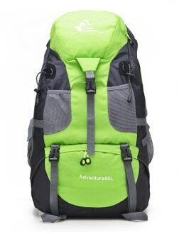 50L Outdoor Wandelen Bag 6 Kleuren Waterdichte Toeristische Reizen Berg Rugzak, Trekking Camping Klimmen Sport Tassen groene kleur