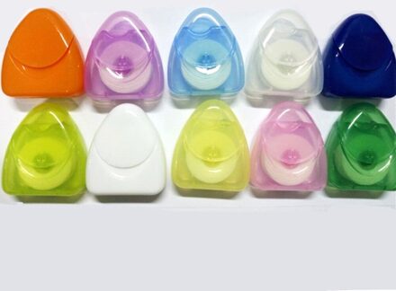 50M Tandzijde Willekeurige Kleuren Doos Draagbare Hygiëne Plastic Duurzaam Wax Tooth Cleaner Dental Floss Picks Spool Oral Care gereedschap