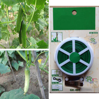 50m Tuin Tie Wire Cable Reel Met Cutter Groene Reel PVC Gecoat Plant Ondersteuning Flexibele