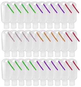 50Ml Hervulbare Flessen Reizen Containers Lege Plastic Flessen Met Haak Karabijnhaak 30Pcs