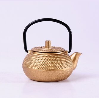 50Ml Mini Ijzer Theepot Thee Huisdier Ornamenten Handgemaakte Gietijzeren Pot Palm Pot Thee Tafel Kleine Decoratie Thee Set Goud
