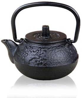 50Ml Mini Ijzer Theepot Thee Huisdier Ornamenten Handgemaakte Gietijzeren Pot Palm Pot Thee Tafel Kleine Decoratie Thee Set zwart C