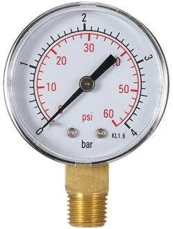 50mm 0 ~ 60psi 0 ~ 4bar Zwembad Filter Water Druk Wijzerplaat Hydraulische Manometer Meter Manometer 1/4" NPT Draad