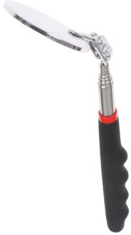 50Mm Auto Telescopische Detectie Lens Met Antislip Handvat Rvs Inspectie 360 Graden Ronde Spiegel Draagbare Reparatie tool zwart