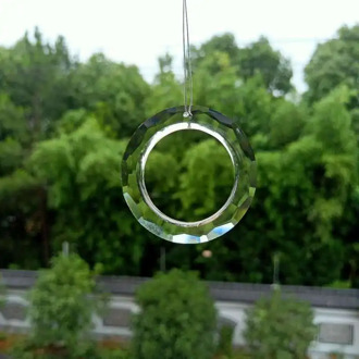 50mm Glass Clear Ring Crystal Pendants Accessories for Chandelier Crystals Lamp Parts Prisms Hanging Ornament DIY Home Decor