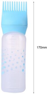 50Oz Haarverf Applicator Kam Fles Uitstekende Duurzaam Flexibele Kunststoffen Borstel Voor Kappers Coloring Doseren Blauw