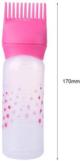 50Oz Haarverf Applicator Kam Fles Uitstekende Duurzaam Flexibele Kunststoffen Borstel Voor Kappers Coloring Doseren roze