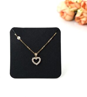 50Pc 5X5Cm Blanco Kraftpapier Sieraden Display Ketting Kaarten Hangen Gunst Label Tag Voor Sieraden Maken diy Accessoires Sieraden Kaart zwart