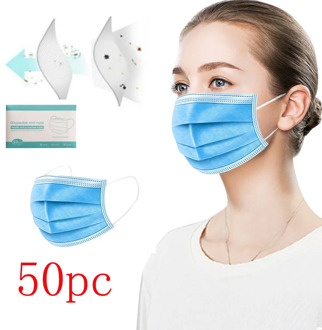 50PC Disposable Face Mask Denta Industrial 3Ply Ear Loop