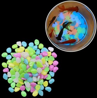 50Pc Glow In The Dark Tuin Steentjes Glow Stones Rocks Voor Loopbruggen Tuinpad Patio Lawn Yard Decor lichtgevende Stenen #38 leger groen