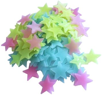 50Pc Kids Slaapkamer Fluorescent Glow In The Dark Sneeuwvlok Muurstickers Lichtgevende Glow Sticker Thuis Sticker Snelle Levering MULTI