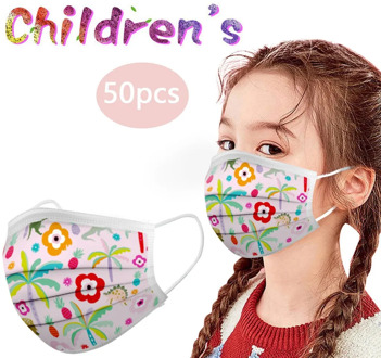 50pc Lovely Print Kids Face Mask Disposable Face Mask 3 Ply Ear Loop Face Mask fashion Mascarilla Desechable For Kids Facemask