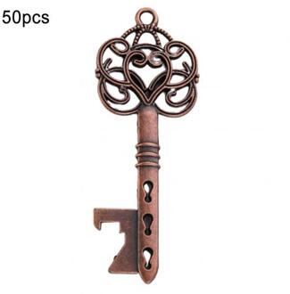 50Pc Vintage Retro Sleutel Vormige Flesopener Diy Metalen Draagbare Bier Wijn Flesopener Open Tool Voor Bruiloft Keuken accessoires antiek rood