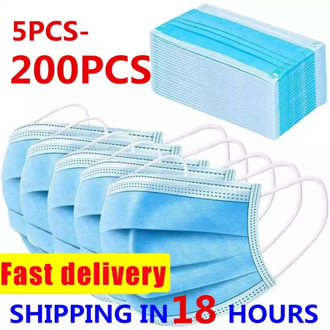 50Pcs/100pcs/200pcs Mask Disposable Non wove 3 Layer Ply Filter Mask mouth Face mask Breathable Earloops Masks