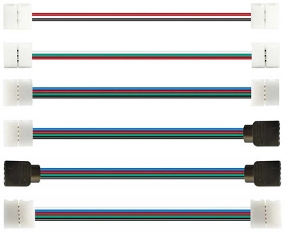 50pcs 10mm Solderless Cover Connector Single Dual End 15cm Cable Wire 2/3/4/5pin For WS2812 WS2811 5050RGB Led Strip
