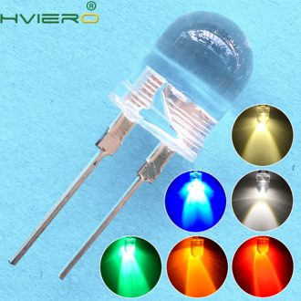 50pcs 10mm White Red Green Blue Yellow Diode Led Round 0.5W Power Light 3.2~3.6V LED Lamp Bead Light-emitting Diodes 30KMCD Bulb