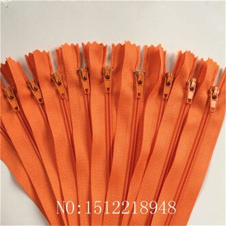 50Pcs (18 Inch) 45Cm Oranje Nylon Coil Ritsen Tailor Riool Craft Crafter & Fgdqrs #3 Gesloten Einde