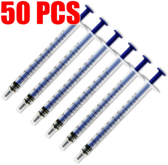 50pcs 1ml one-off Plastic Disposable Injector Syringe For Refilling Measuring Nutrient For Feeding For Mixing Liquids No Needles