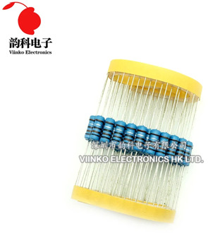 50pcs 1W Metal film resistor 1% 0.1R ~ 2.2M 10R 22R 47R 100R 330R 1K 4.7K 10K 22K 47K 100K 330K 470K 1 2 10 22 47 100 330 1M ohm