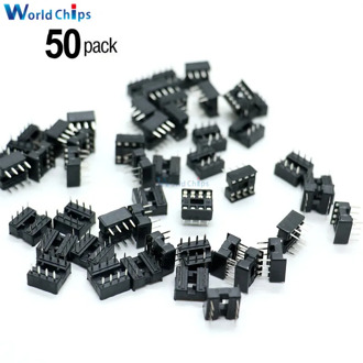 50PCS 2.54MM 8 Pin 8 Pin DIP-8 8DIP 8 DIP IC Sockets Adapter Solder Type 2.54 mm