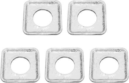 50Pcs 2 Vorm Gas Range Protectors Kookplaat Gasfornuis Bescherming Mat Olie En Antifouling Cleaning Pad Brander Covers Tool Bruin