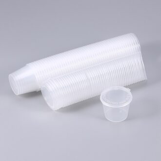 50Pcs 25Ml Wegwerp Portie Cups Clear Gedeelte Container Met Deksels Voor Jelly Yoghurt Mousses Saus afbeelding 1 1