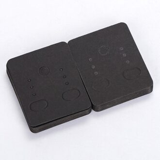 50Pcs 3.8X4.8Cm Oorbel Kaarthouder Blanco Wit Zwart Kraft Papier Tags Voor Diy Oorstekers lange Sieraden Display Card zwart Card