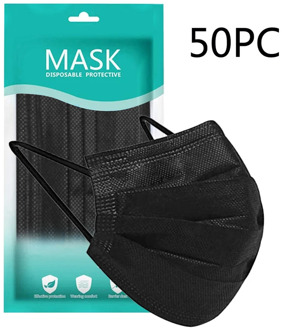 50Pcs 3 Layer Disposable Mask Non-woven mascarillas higienicas homologadas Thickened Disposable Mouth Mask Dust Filter A50