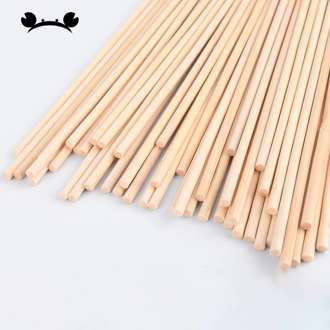 50pcs 30cm Long 3mm-5mm DIY Wooden Round Dowel Rods Pole Stick For DIY Arts Crafts Home Decoration Tool