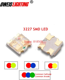 50PCS 3227 SMD LED 1209 bicolor - Red+BLUE / R+YELLOW / R+YELLOWGREEN RGB - common cathode / common anode full color