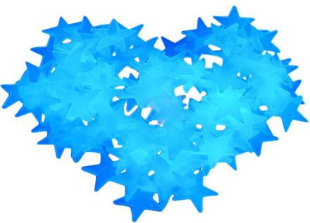 50Pcs 3D Stars Glow In The Dark Muurstickers Fluorescerende Lichtgevende Sterren Muurstickers Voor Kinderen Kinderkamer Slaapkamer home Decor blauw