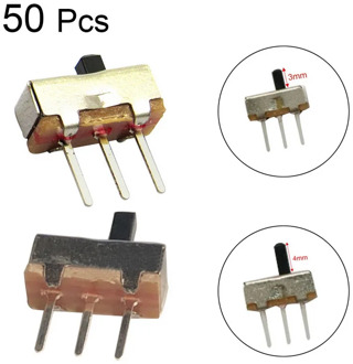 50PCs 3mm,4mm High Knob Slide 2 Position 1P2T SPDT 3 Pin PCB Panel Toys Mini Vertical Slide Toggle Sliding